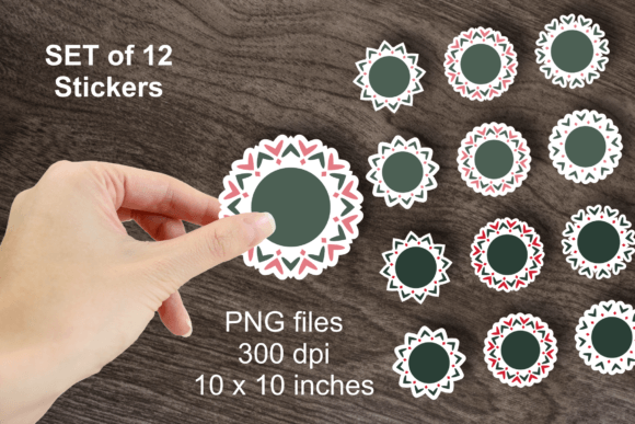 Download Green Round Stickers with Unusual Edges - Green Collection