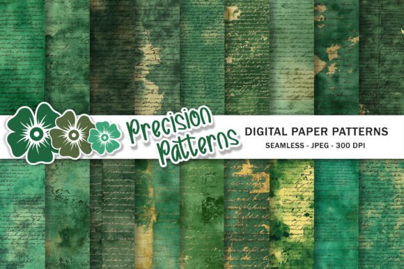 Download Old Handwriting Green Junk Journal - Green Collection