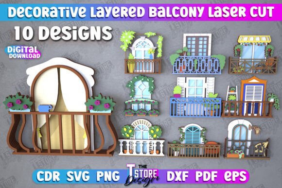Download Decorative Layered Balcony Bundle | CNC - Premium Bundle