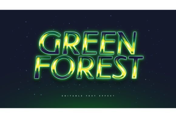 Download Green Forest Text with Retro Style - Green Collection