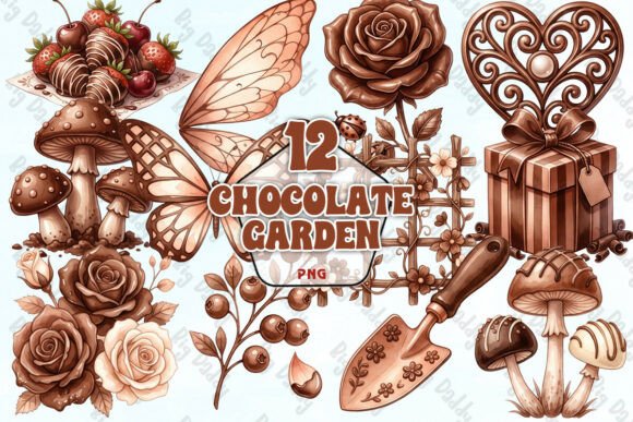 Download Chocolate Garden Clipart Elements PNG - Elements Collection