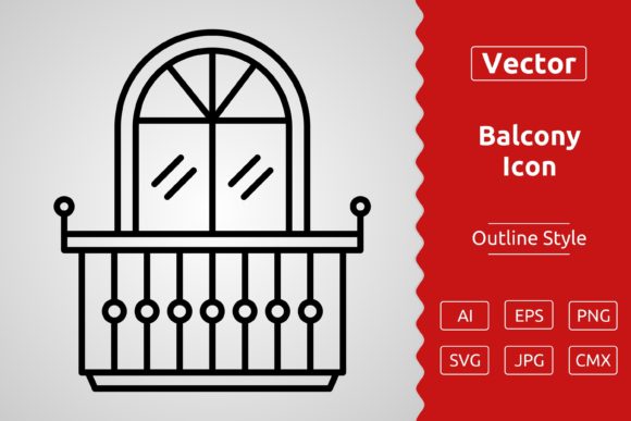 Download Vector Balcony Outline Icon Design - Premium Bundle