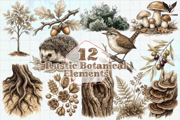 Download Rustic Botanical Elements PNG - Elements Collection